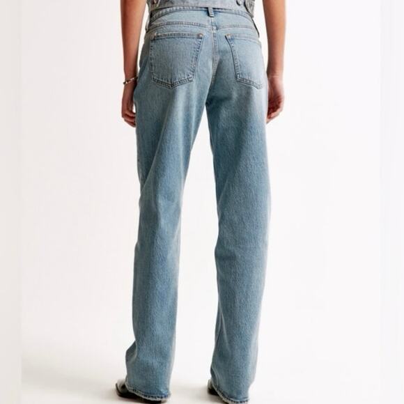 Abercrombie & Fitch The Baggy Low Rise Denim Jeans Size 28 / 6 Curve Love - Picture 3 of 13